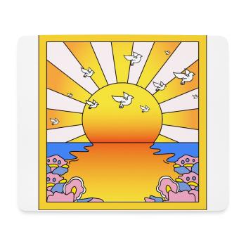 California Orange Sunshine LSD Blotter - Mouse Pad (horizontal) - white - Front