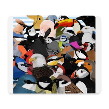 Many birds bird salad ornithologists bird lovers - Mouse Pad (horizontal) - white - Front