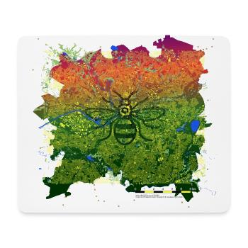 Abeille mellifère mancunienne au-dessus d’un Manchester minuit - Tapis de souris (format paysage) - blanc - Devant