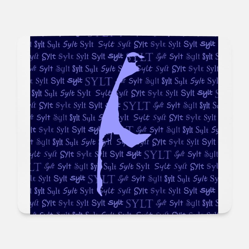 Sylt Muster blau - Mousepad (Querformat) - Weiß