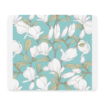 Magnolia floral pattern - Mousepad (Querformat) - Weiß - Vorne