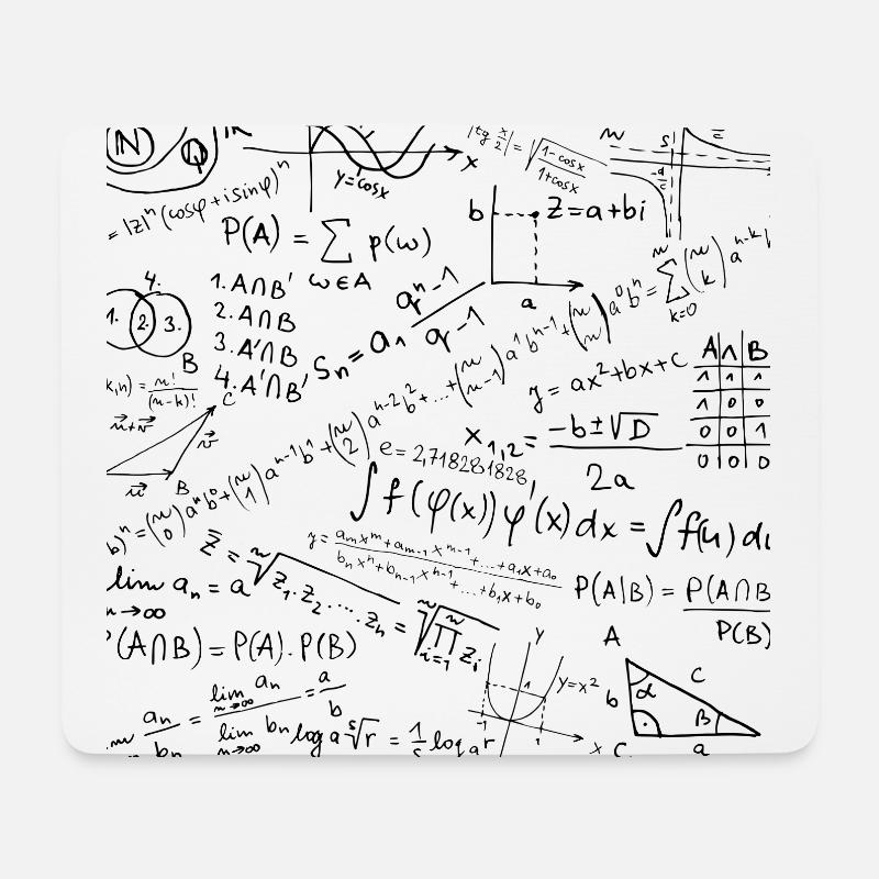 Mathe-Gleichung-Muster, Cool Quadratic Formula Geek - Mousepad (Querformat) - Weiß