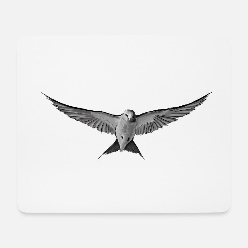 Swallow drawing (bird) - Mouse Pad (horizontal) - white