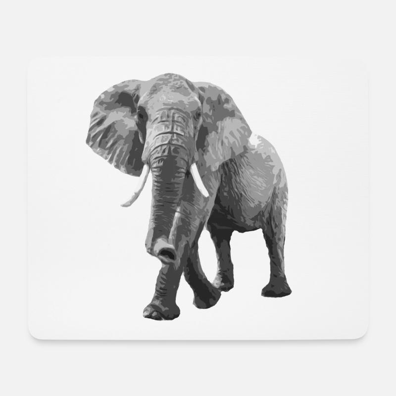 Groß wie ein Elefant - Mousepad (Querformat) - Weiß