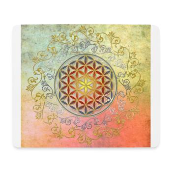 Flower Of Life - Vintage Ornaments Gold Silver 1 - Mousepad (Querformat) - Weiß - Vorne