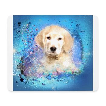 Labrador, dog, illustration, puppy, golden retriever - Mouse Pad (horizontal) - white - Front