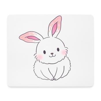 Lapin mignon a l'air drôle - Tapis de souris (format paysage) - blanc - Devant