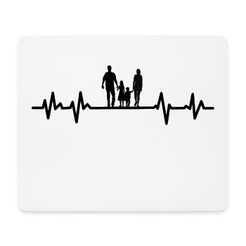 Heart beats for the family - Mouse Pad (horizontal) - white - Front