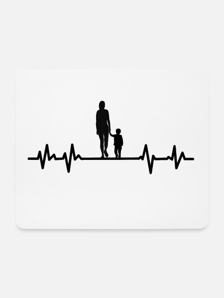 Mutter und Sohn - Herzschlag - Mousepad (Querformat) - Weiß