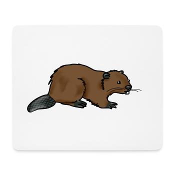 Biber - Mousepad (Querformat) - Weiß - Vorne