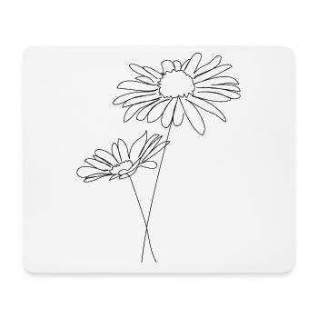Chamomiles line art - Mouse Pad (horizontal) - white - Front