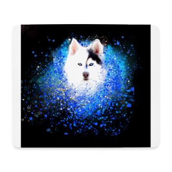 samoyède, graffiti, peinture, art, masque, husky - Tapis de souris (format paysage) - blanc - Devant