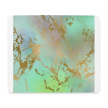 Marble Pastel Green Purple Golden Glitter Trendy - Mouse Pad (horizontal) - white - Front