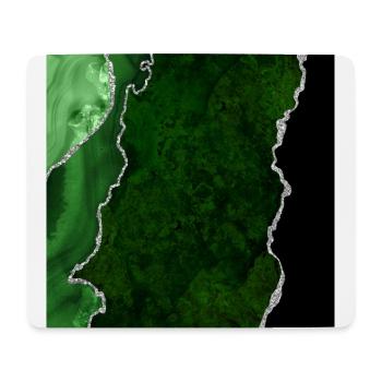 Glamorous Forest Green Marble Chic Silver Glitter - Mouse Pad (horizontal) - white - Front