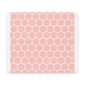 Modèle rose de nid d’abeille - Tapis de souris (format paysage) - blanc - Devant