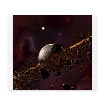 Asteroiden-Gürtel Sci-Fi Fantasy Rendering Bild - Mousepad (Querformat) - Weiß - Vorne