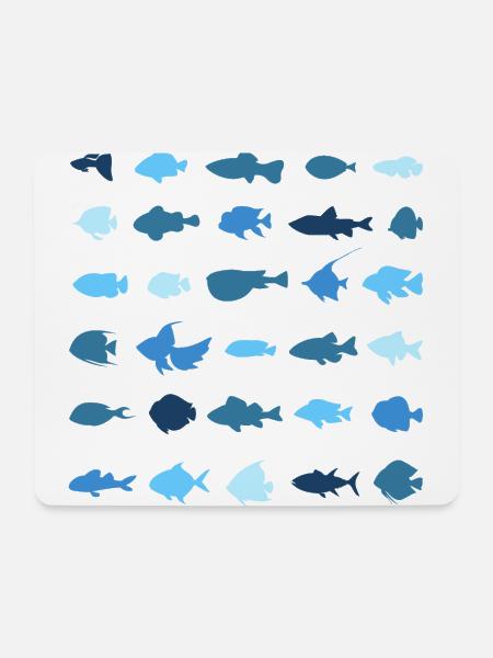 Die kleinen Fische - Mousepad (Querformat) - Weiß