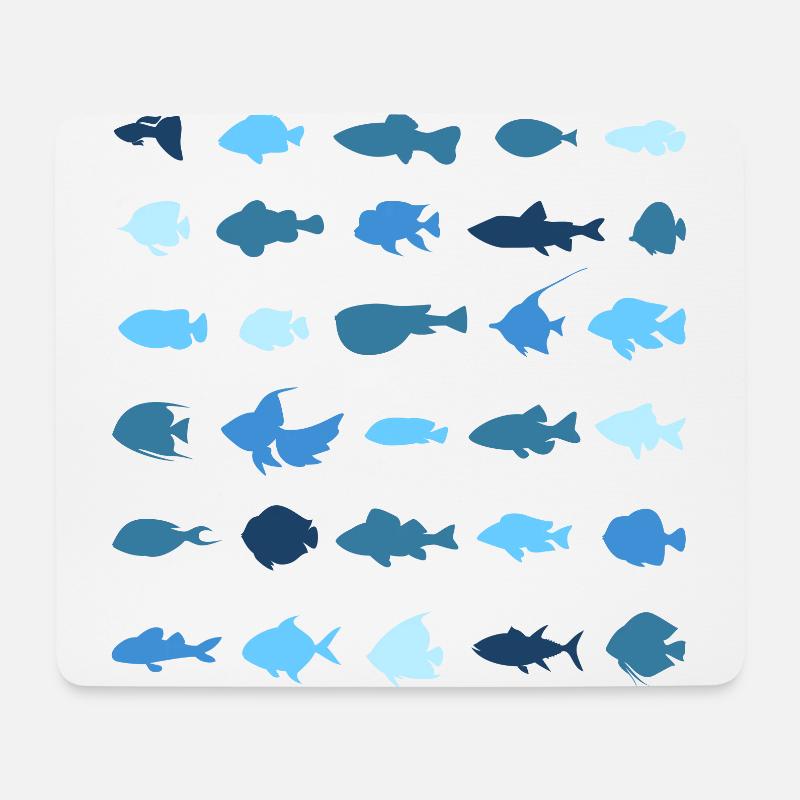 Die kleinen Fische - Mousepad (Querformat) - Weiß