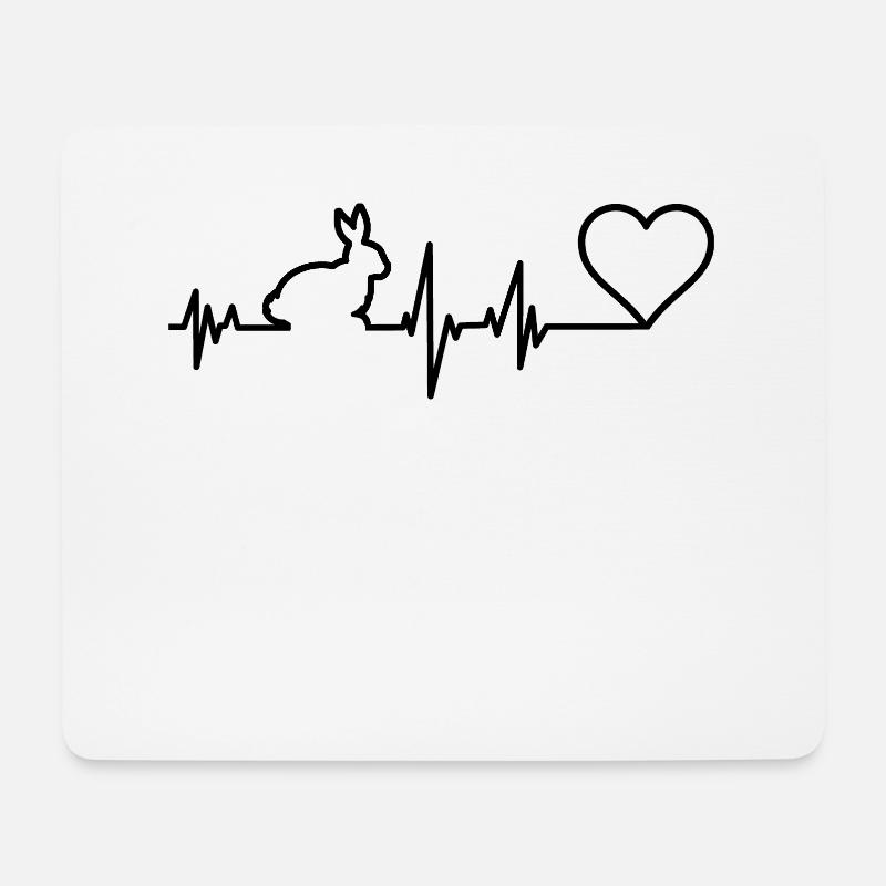 ECG with Heart Heart Rate Gift - Mouse Pad (horizontal) - white