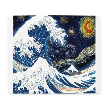 Kanagawa Waves, Japanese, Great Wave, Nature Lover - Mouse Pad (horizontal) - white - Front