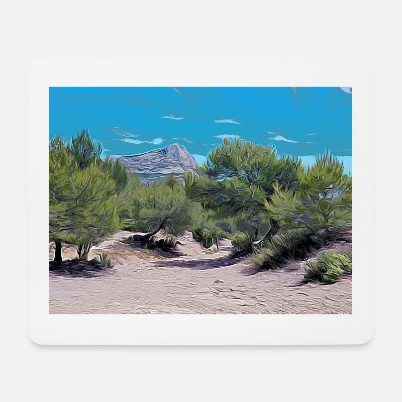 Zeichnung der Provence - Montagne Sainte-Victoire - Mousepad (Querformat) - Weiß