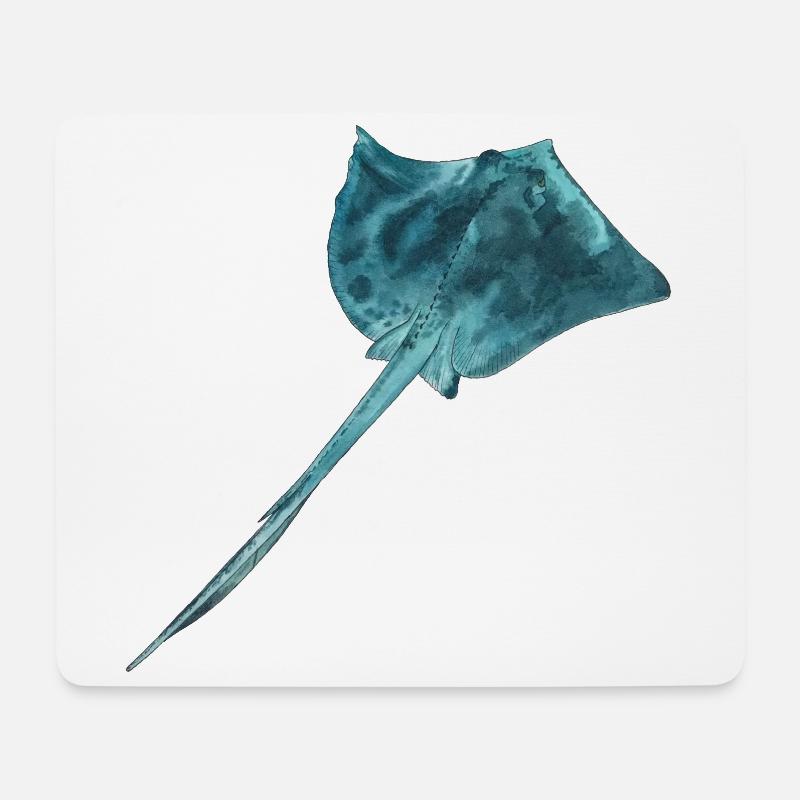 Rochen Mantarochen Stachelrochen Riff Tauchen - Mousepad (Querformat) - Weiß