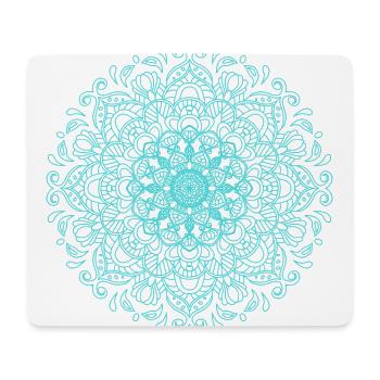 Mandala Blume in orientalischen Details blau - Mousepad (Querformat) - Weiß - Vorne