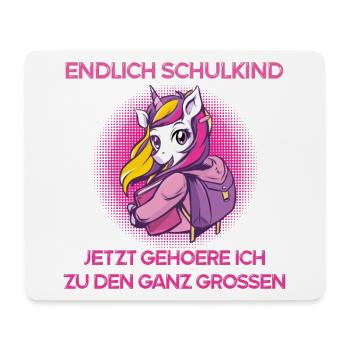 Schulanfang Einhorn Kinder Schule - Mousepad (Querformat) - Weiß - Vorne