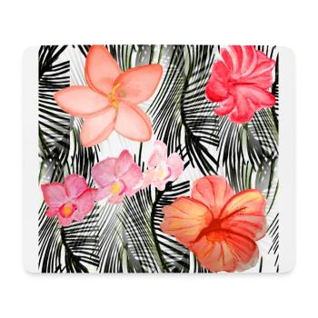 Skiair watercolor tropical flowers pattern - Mouse Pad (horizontal) - white - Front
