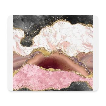 Pink Gold Glitter Agate Stone - Mouse Pad (horizontal) - white - Front