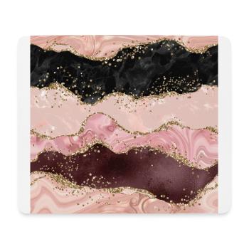 Pretty Pink Rose Gold Glitter Glam Agate - Mouse Pad (horizontal) - white - Front
