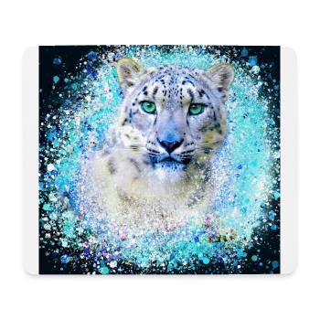 snow leopard,cat,leopard, jaguar,white,graffiti - Mouse Pad (horizontal) - white - Front