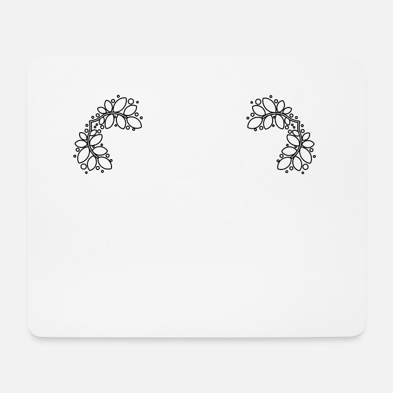 Schwarze Blätter Deko Selber gestalten - Mousepad (Querformat) - Weiß