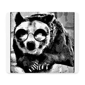 Bear with glasses (DDP, Halftone Render) - Mouse Pad (horizontal) - white - Front