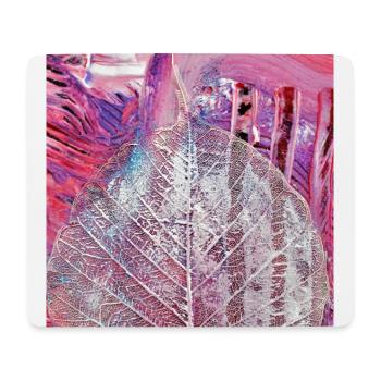 Malerei Acryl Blattadern abstrakt Pink-Rosa-lila - Mousepad (Querformat) - Weiß - Vorne
