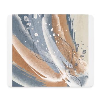 Abstract Rushes in Symphony Blue and Beige - Mouse Pad (horizontal) - white - Front