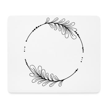 Schwarzer Kreis Rahmen mit Blättern - Mousepad (Querformat) - Weiß - Vorne