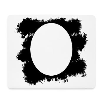 Schwarzer Farbfleck Hintergrund Oval - Mousepad (Querformat) - Weiß - Vorne