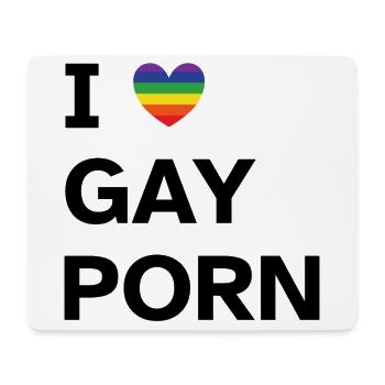 I Love Gay Porn | Humor | Pride - Mousepad (Querformat) - Weiß - Vorne