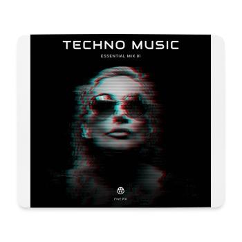 Glitch de musique techno - Tapis de souris (format paysage) - blanc - Devant