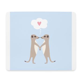 suricates amoureux - merkaats amoureux - Tapis de souris (format paysage) - blanc - Devant