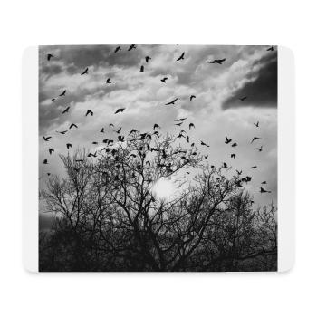 Bird flight in front of the sun - Mouse Pad (horizontal) - white - Front