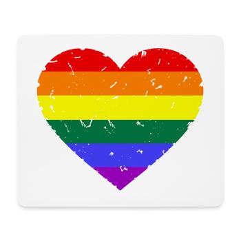 Vintage LGBT Herz - Mousepad (Querformat) - Weiß - Vorne