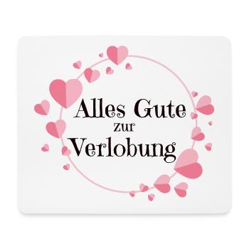Alles Gute zur Verlobung - Mousepad (Querformat) - Weiß - Vorne