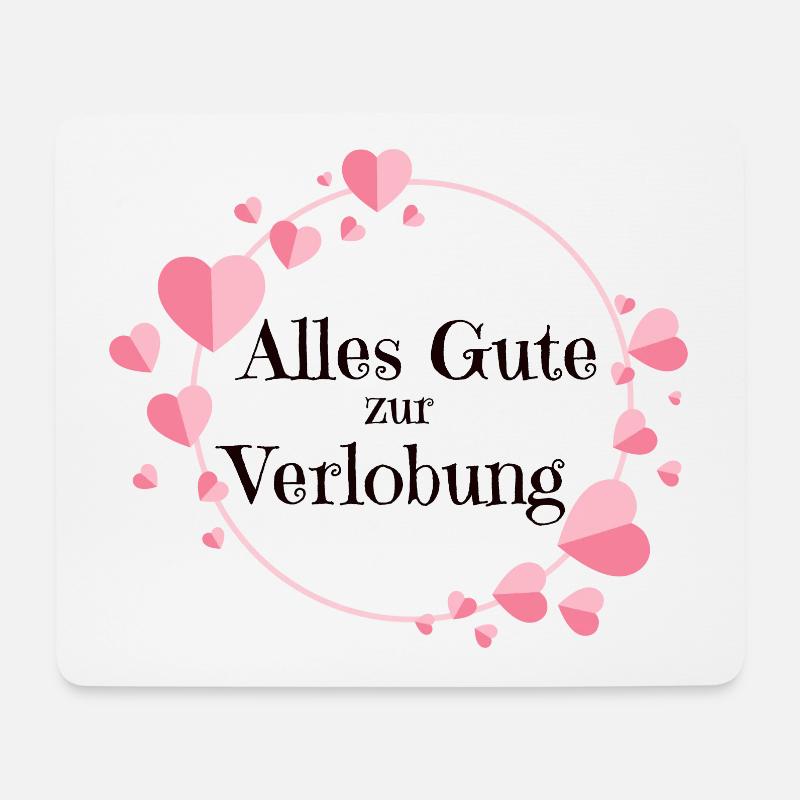 Alles Gute zur Verlobung - Mousepad (Querformat) - Weiß