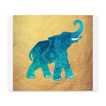 Poster Elefant Mandala Gold Indien Dekoration Yoga - Mousepad (Querformat) - Weiß - Vorne