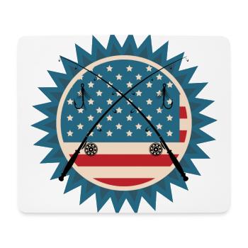 usa hobby fishing rod - Mouse Pad (horizontal) - white - Front
