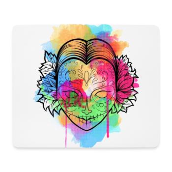 Une belle et drôle aquarelle Calavera Design - Tapis de souris (format paysage) - blanc - Devant