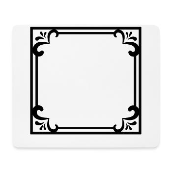 Cadre carré avec décoration ornementale - Tapis de souris (format paysage) - blanc - Devant