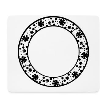 Runder Rahmen mit Blumenmuster Deko - Mousepad (Querformat) - Weiß - Vorne